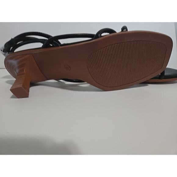 coutgo women's strappy heels sandals le strap kitten heels Summer Shoes Black - Picture 6 of 15